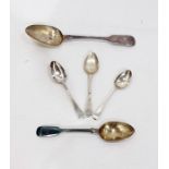Fiddle pattern tablespoon and various other spoons including dessert spoon, teaspoons, etc (5)