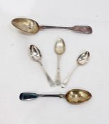 Fiddle pattern tablespoon and various other spoons including dessert spoon, teaspoons, etc (5)