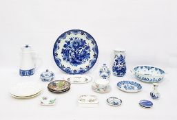 Quantity of Delft blue and white ware, Poole pottery limited edition plate and other decorative