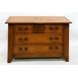 20th century stained chest of two short and two long drawers, 133cm