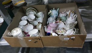 Four boxes of ceramics to include Wedgwood 'Kutani Crane' pattern part tea service, Aynsley 'April