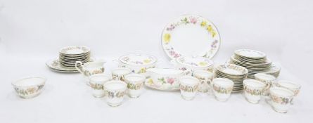 Paragon china part tea service 'Country Lane' pattern, with wildflower decoration and a quantity