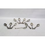 Four Kings pattern tablespoons and seven Kings pattern dessert spoons, various dates and maker's