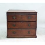 19th century mahogany bachelor's chest with moulded edged top above brushing slide, three long