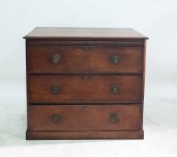 19th century mahogany bachelor's chest with moulded edged top above brushing slide, three long