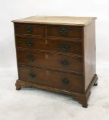 19th century chest of drawers with moulded edge, above two short and three long drawers, to ogee