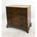 19th century chest of drawers with moulded edge, above two short and three long drawers, to ogee