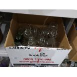 Box of glassware to include wine glasses, jugs, etc