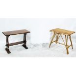 Bamboo coffee table and one further coffee table (2)