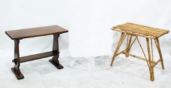 Bamboo coffee table and one further coffee table (2)