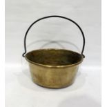 Brass preserving pan with iron loop handle