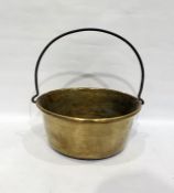 Brass preserving pan with iron loop handle