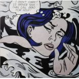 1960's style cartoon colour print  "I Don't Care - I'd Rather Sink Than Call Brad for Help!", 54cm