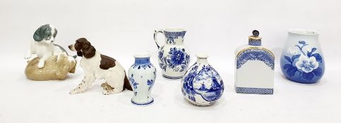 Royal Copenhagen blue and white baluster vase, floral decorated, pattern no.202, Copeland Spode