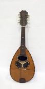 A dome back mandolin, inlaid with butterfly and mother o' pearl decoration