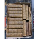 Collection of Sir Walter Scott's Waverley Novels 1905, brown leather bound, together with two