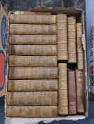Collection of Sir Walter Scott's Waverley Novels 1905, brown leather bound, together with two