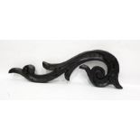 Black painted scroll carving ( possibly furniture mount)