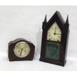 Mid 20th century mantel clock in oak case and another late 19th/early 20th century American eight-