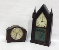 Mid 20th century mantel clock in oak case and another late 19th/early 20th century American eight-