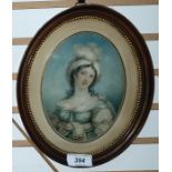 J B Le Prince (attrib.) (18th century) Watercolour drawing miniature  Half-length portrait of a lady