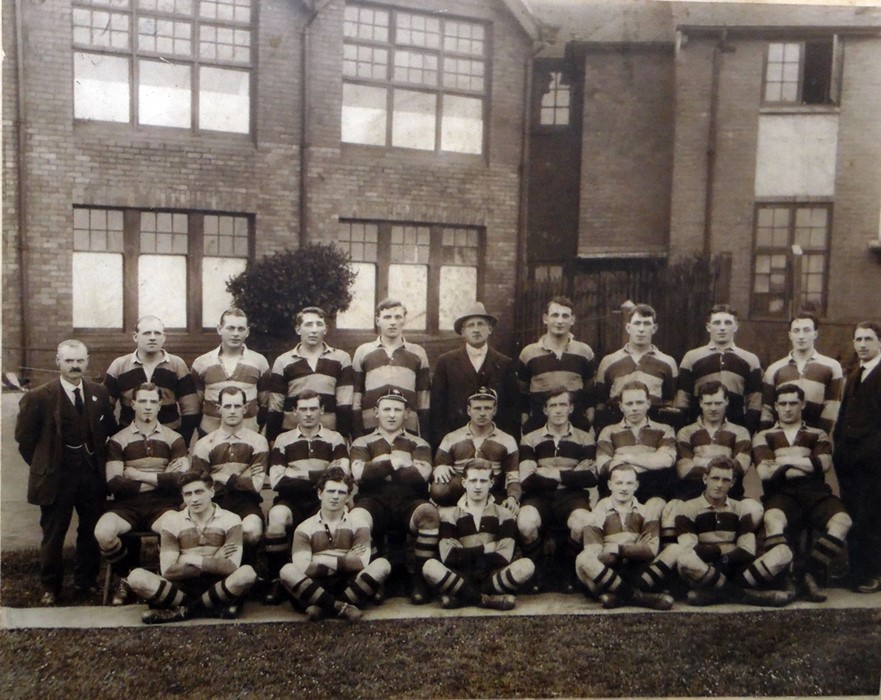 Photograph of Newport "This is Newport Invincible Rugby Team 1922-23" with players signatures