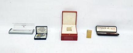 Dupont silver plated lighter of textured rectangular form, in fitted case and box, a Colibri lighter