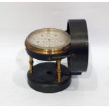 Reynolds Birmingham wind gauge with fan in green-finish metal case to brass pillars