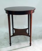 19th century circular mahogany centre table with ebony and satinwood stringing decoration, the