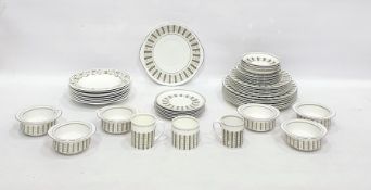 Quantity of Susie Cooper 'Persia' pattern porcelain dinnerware to include 18 plates in three
