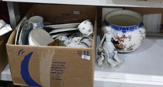 Box of various ceramics to include Royal Grafton part tea service decorated with roses, Johnson Bros