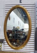 Oval wall mirror with gilt-effect moulded oval frame and a small collection of further wall mirrors