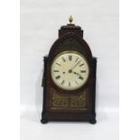 George III mahogany and gilt-brass inlaid repeating bracket clock in lancet-topped case having