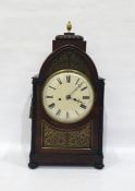 George III mahogany and gilt-brass inlaid repeating bracket clock in lancet-topped case having