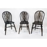 Set of six 20th century wheelback dining chairs (6)