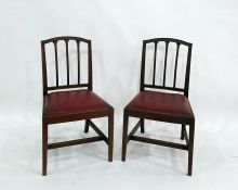 Set of four mahogany-framed bar back 19th century dining chairs, with square section front