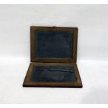 Victorian two-panel writing slate, wood-bound, used by the vendor's father at school c.1899-1900.