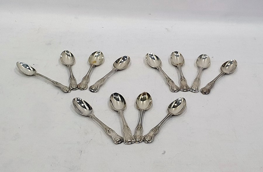 12 Kings pattern silver teaspoons, 13.1 troy oz