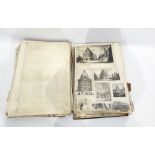 Victorian scrap album with predominantly newspaper and magazine cuttings, engravings, aquatints, the