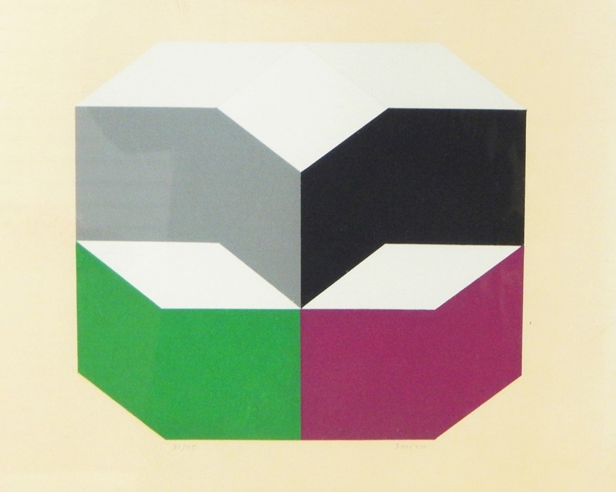 Richard Smith CBE  Limited edition print Abstract design, 21/75, bears label verso detailing the