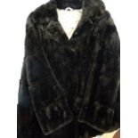 1920's/30's vintage fur coat, possibly beaver, made by The Furriers of The West, black, with round