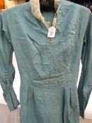 Various Victorian garments including a turquoise dress, two bodices with lace and embroidered faux-