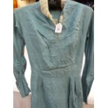 Various Victorian garments including a turquoise dress, two bodices with lace and embroidered faux-