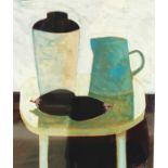 Graham Knuttel  Limited edition colour print Vase, ewer and aubergine on stand, 4/99, signed lower