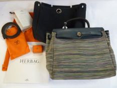 Hermes - 'Vibrato' (discontined) blue leather 2-in-1 bag  - with shoulder strap in dust bag,