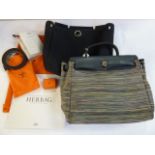 Hermes - 'Vibrato' (discontined) blue leather 2-in-1 bag  - with shoulder strap in dust bag,