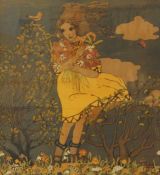 Early 20th century Austrian chromolithograph by Herta Zuckermann, printed by the Secession