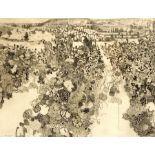 Anthony Gross (1905-1984) Black and white etching "Vineyard", limited edition 69/70, signed in