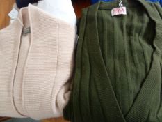 N Peal 100% cashmere dusty pink jacket, N Peal 100% cashmere green twin set, Ralph Lauren royal blue