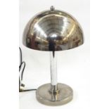 Lumess chrome table light and a white metal retro table light (2)
